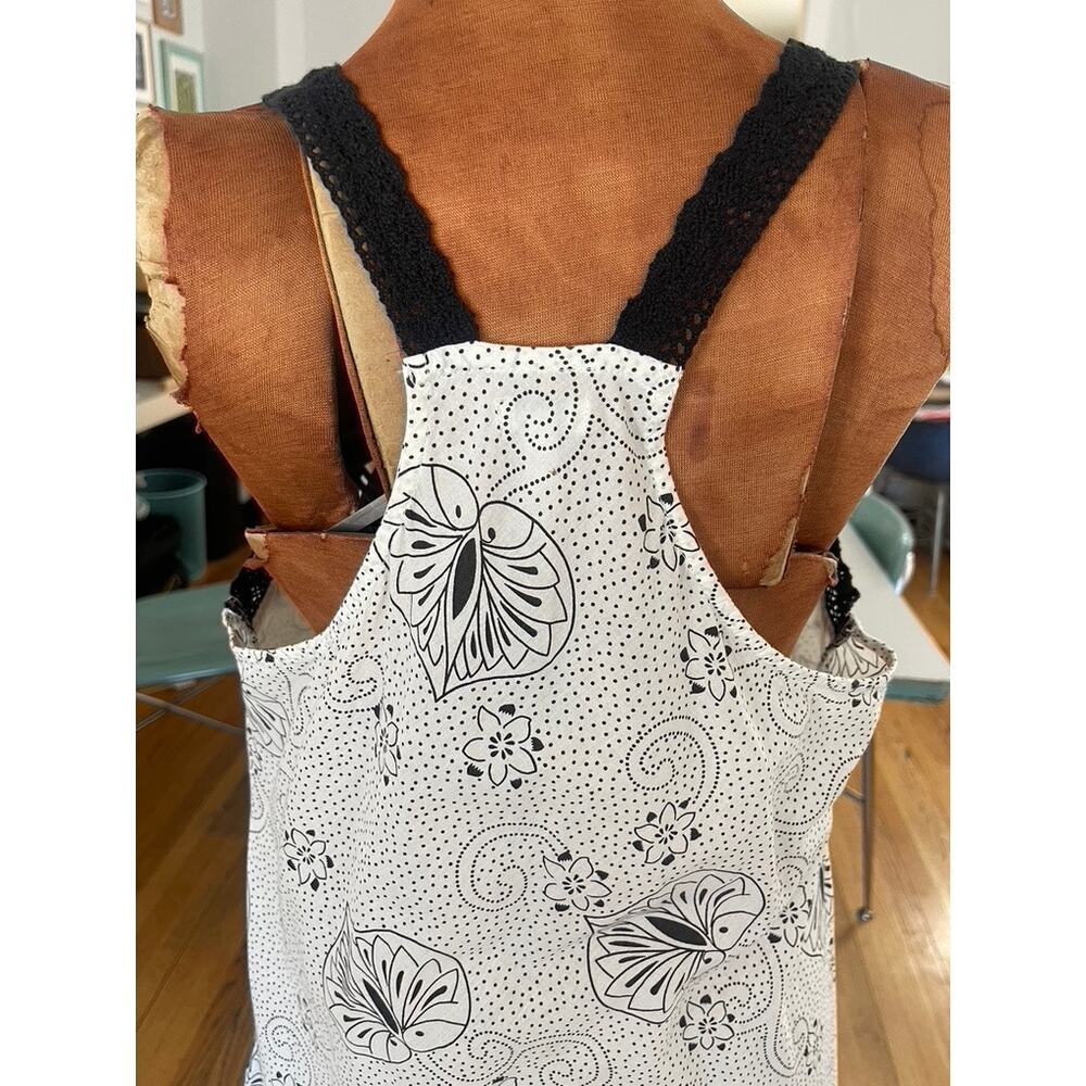 PJ Salvage Sz XL Lace Pleated Nightie Slip White Cotton Dainty Romantic Festival - Picture 7 of 9